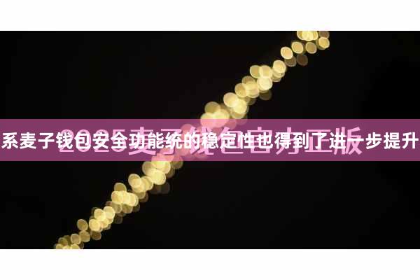 系麦子钱包安全功能统的稳定性也得到了进一步提升