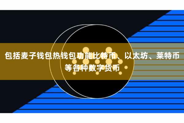 包括麦子钱包热钱包功能比特币、以太坊、莱特币等各种数字货币