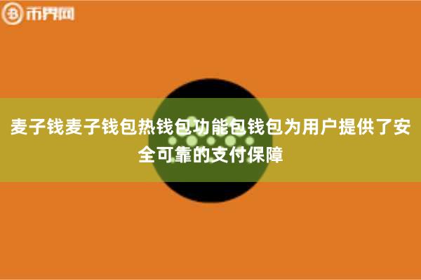 麦子钱麦子钱包热钱包功能包钱包为用户提供了安全可靠的支付保障