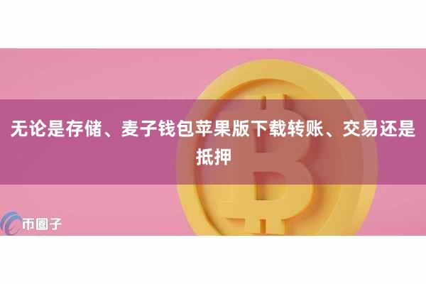 无论是存储、麦子钱包苹果版下载转账、交易还是抵押